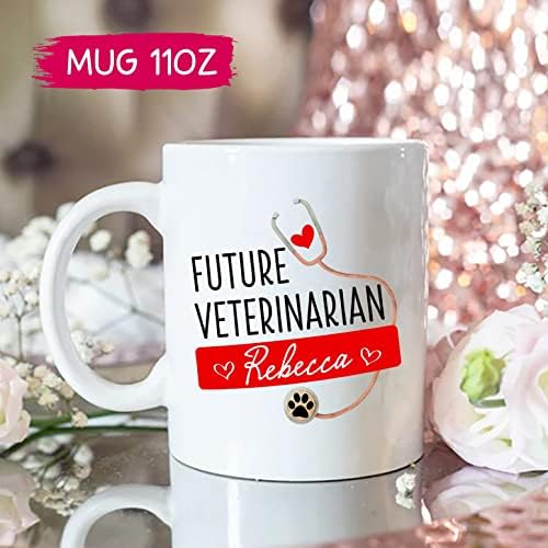 Yanria personalizou um novo presente de veterinário, caneca de café veterinário futuro, caneca de nome personalizado veterinário,