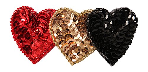 Caravana francesa decorou barrette automática, preto/vermelho/dourado