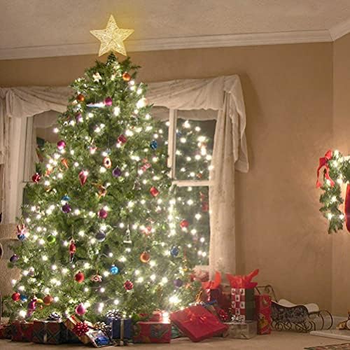 Árvore de Natal genérico Topper Glitter Star Tree Tree Crystal Christmas Star Light Up Christmas Tree Star Mesa de Natal