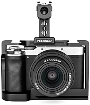 Câmera de liga de alumínio preta Homeriy Black Proteção da câmera de montagem para câmera para Alpha7C com 1/4 3/8 de linha e sapato frio