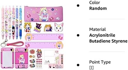 Cute Anime Learning Conjunto, incluindo canetas e bolsas, notas pegajos