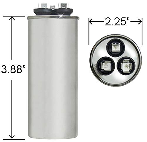 CAPACITOR ROUND ROUNDO - CHAVE ATRADEIRA # HC98JA047D | 45/7.5 UF MFD 370/440 VOLT VAC