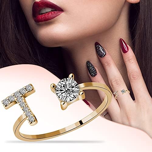 2023 Novo moda e abertura com diamante 26 letras anel de jóias de mulheres anéis 99 anéis
