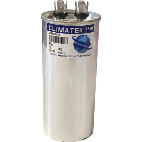 Capacitor redondo de Climatek - se encaixa em Marte 12199 | 80 UF ​​MFD 370/440 VOLT VAC