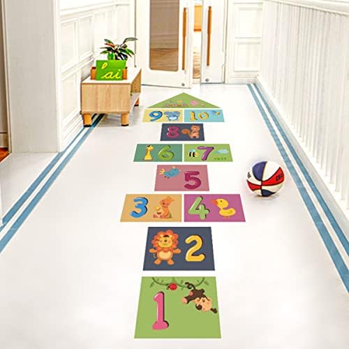 Adesivos de piso do jogo do huigou, número de lates de luto de lúpula de luto de luxo para crianças decalques de piso de diy
