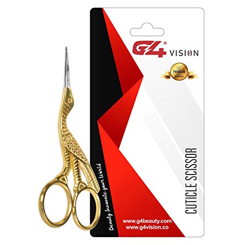 G4 Vision Eye Brow Scissor Cutticle Scissors Manicure Pedicure Helfing Unhas Aparar ouro
