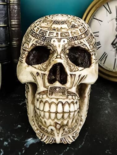 EBROS GOSTO AZTEC NAHUATL Codices Mexica mexica Mesoamericano Calendário Tatlopation Skull Figura da estatueta Solar Legenda de