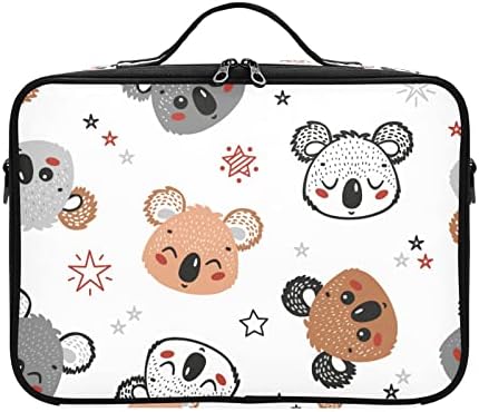 INNEWGOGO Cute Koala Bears Bolsa de cosméticos para mulheres Viagem Bolsa de higiene pessoal com alças Bolsa de maquiagem