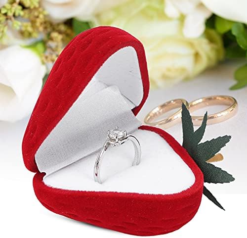 Caixa de anel Yuyte, caixa de anel de jóias personalizadas de morango vermelho, ideal para propostas de casamento, aniversários