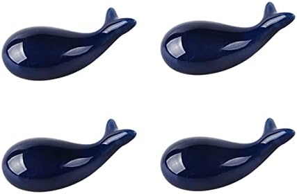 Pequenas baleias 4pc Posqueiros de pauzinhos, pauzinhos de porcelana Restos, pauzinhos representam as falhas de colheres de facas para jantar-azul4-4