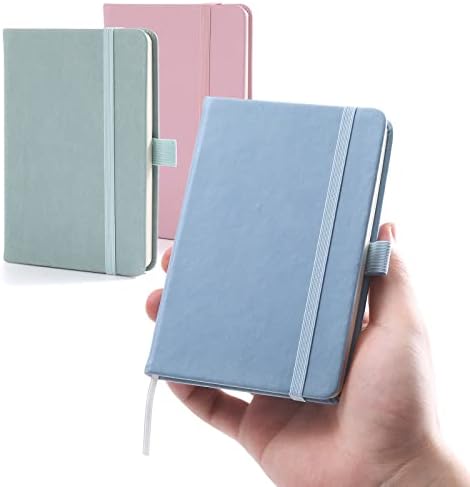 TiefeBene 3 Pacote notebook pequeno, caderno de bolso com mini -notas de capa de mini -bloco de bloqueios, notebook