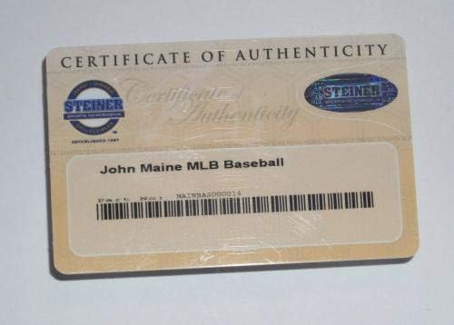 John Maine assinou o OML Baseball NY Mets Baltimore Orioles Boston Red Sox Steiner - Bolalls autografados