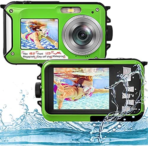 Câmera de câmera subaquática Shimshon Full HD 2.7K 48MP Câmera impermeável para câmera de tela d'água dupla com tela de