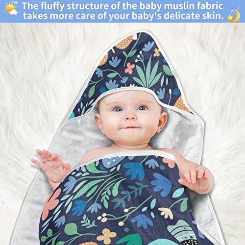vvfelixl toalha com capuz de bebê Flores de borboletas absorventes toalhas de bebê algodão toalha de banho macio para