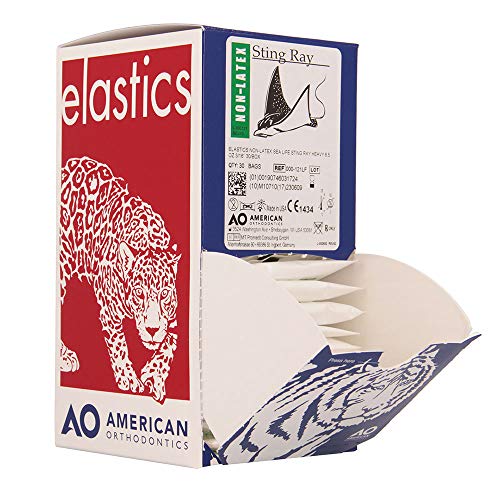 ELATICA ORTODONTICA AMERICANA ELÁSTICA NÃO LATEX LIVE LIDA RAY | Pesado, 6,5 oz, tamanho de 3/16 , 30 pacotes por caixa, 3.000