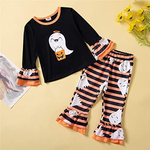 Roupas tamanho 8 criança meninas de inverno halloween luto de manga longa estampas fofas crianças tops fofos long long