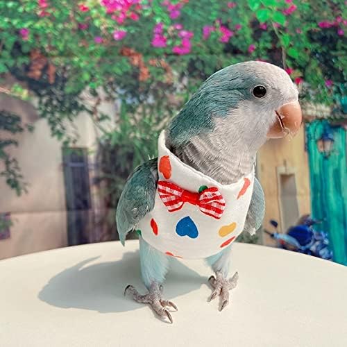 Roupas de pássaros - colete artesanal de camisa de algodão com aresta de maiô de uma camisa de vôo para papagaios africanos