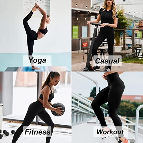 Leggings de HltPro com bolsos para mulheres - Capri High Wistummy Control Workout Workout Pants