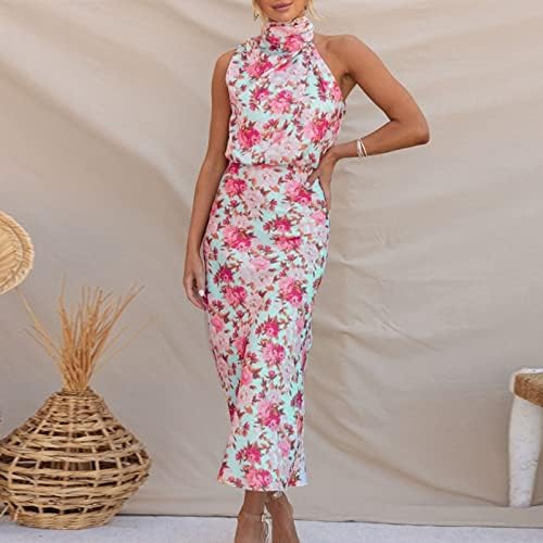 Hot Products Factory Fashion Feminino de verão Casual Casual Vestido Floral Rayon Rayon Swing com botões