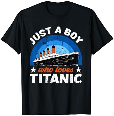 Para meninos que simplesmente amam a camiseta RMS Titanic