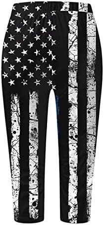 Ruiruilico Women's Yoga Pants Independência Treino Atlético Leggings 2023 Verão Controle Casual de Tomosa Executando Leggings