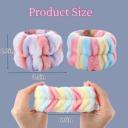 4 PCS Microfiber Wash Toalha Banda de toalhas Lavagem de pulso Spand de pulseira Spra Band de pulseira para lavar o rosto Mulheres meninas, impedindo líquidos de derramar seus braços