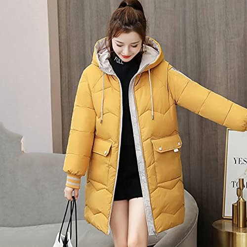 Casacos femininos grossos casaco de inverno moda de roupa longa algodão e um sobretudo elegante e macio acolchoado para mulheres