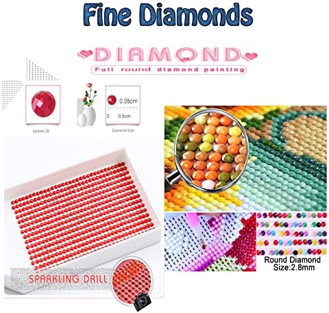 Kits de pintura de diamante para adultos, flores de cervo diamante arte infantil tinta 5d iniciante em números, broca completa redonda