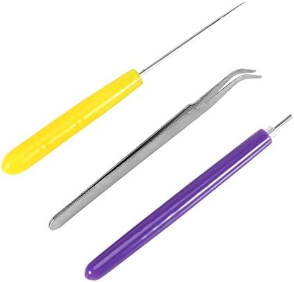 ZJCHAO 3PCS Conjunto de ferramentas de papel de quilling, pinças de agulha de pinça de caneta com caneta com cabeça de aço