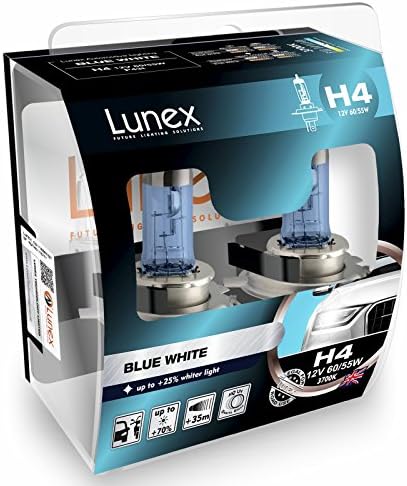 LUNEX H4 472 BLANCO BLANCO FOLTOGEL BULS DE HALOGH 12V 60/55W P43T + 25% Luz mais branca 3700K DUOBOX