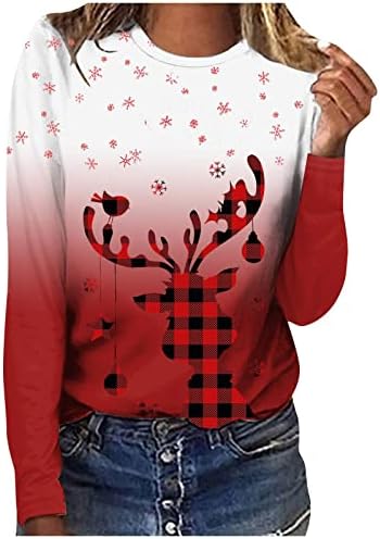 Sorto de pullover para mulheres tshirts de impressão de natal de pullachas equipadas com tampas de inverno de tamanho grande