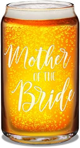Mãe Presente Mãe da Noiva Gravou 16 onças Cerveja Glass de Glass Singular para o Dia das Mães, Mulheres, ela