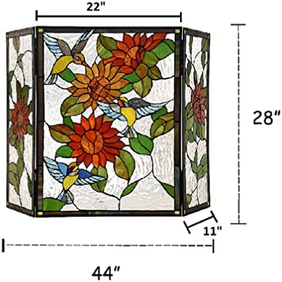 Iluminação chloe girassol tiffany 3pcs dobrando lareira floral tela 44 de largura