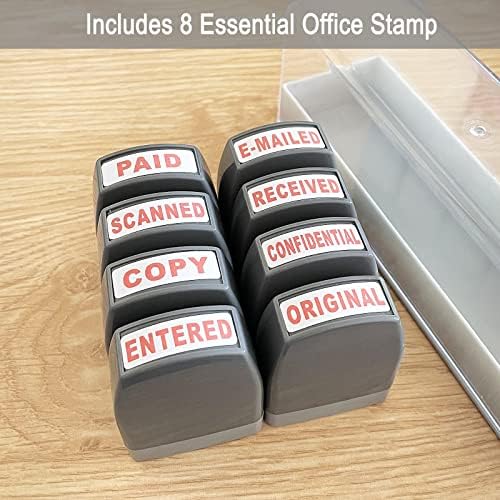 Conjunto de carimbos de escritório Wafjamf 8pcs selo de negócios de borracha para auto -alvo - tinta vermelha