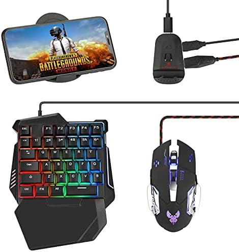 Half Hand Gaming Teclado e Mouse Combo, Laelr 35 Chaves PUBG TELECAP Versão com fio RGB mecânico LED LED MEIO TECHOR