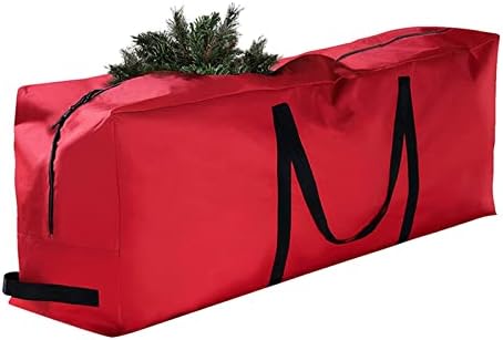 48in/69in Lixeira de armazenamento de árvore de Natal, caixa de armazenamento de árvore de Natal Plástico Bolsa de armazenamento duro de armazenamento de Natal Lixeira plástica com rodas Bolsa de lona Bolsa de armazenamento de árvore