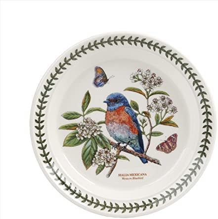 Portmeirion - Placa de salada de coleta de pássaros de jardim botânica com motivos variados, redondos, salada, sobremesa