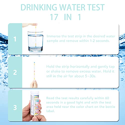 17 em 1 kit de teste de água, teste para qualidade da água potável, tiras de teste de pH rápido e preciso, kits de teste de água potável,