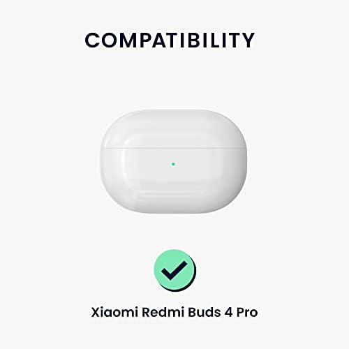 Cover de silicone kwmobile compatível com Xiaomi Redmi Buds 4 Pro - Caso Caso Stick -on Skin With Clip - White