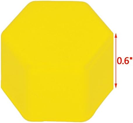 20pcs 19mm Silicone Wheel Hub Cubs porcas parafusos Tampa Tampa de protetora Tampa da válvula de pneu protetora Tampa de parafuso amarelo 19mm