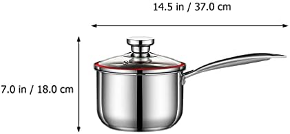 Hemoton Milk Warming Pan de aço inoxidável Baby Complementary Food Pot com maçaneta de capa de sopa coberta para cozinha em casa estilo 18 cm 1