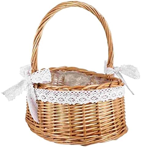 BKDFD Basket Flower Wicker Tito Cestas Lidar com Candy Wedding Storage Piquenique Casamentos