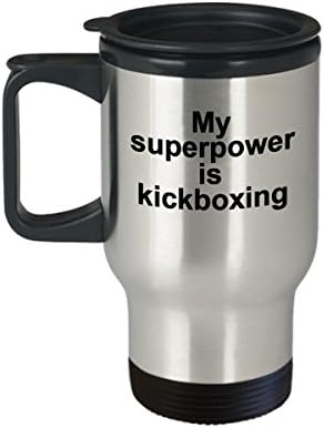 Minha superpotência é caneca de kickboxing - presente de amigo para colegas de trabalho - caneca de caneca exclusiva