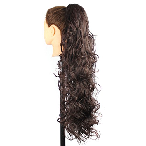 Kuki 31 Rail rabo de cavalo mandíbula longa clipe cacheado Extensão de cabelo sintético Pedaça de cabelo naturel, 1b33