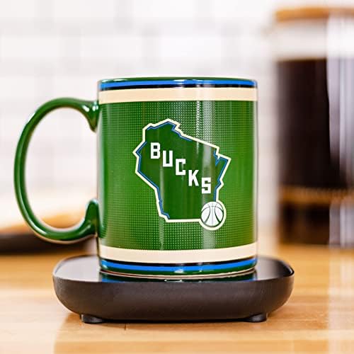 Marcas estranhas NBA Milwaukee Bucks Logo caneca mais quente com caneca - mantém sua bebida favorita quente - fechado automático