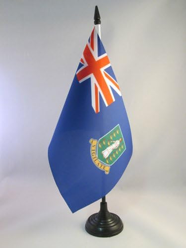AZ FLAND BANDO BRITÂNCIA ILHAS VIRGANS Bandeira 5 '' 'x 8' ' - Bandeira da mesa da Virgin Islander 21 x 14 cm - Beck de plástico preto