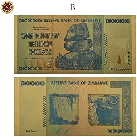 Xuening Zimbabwe $ z100 trilhão/100 quintrilhão/5 outubro/100 decê de bilhão de dólares Réplica de replica em papel dinheiro