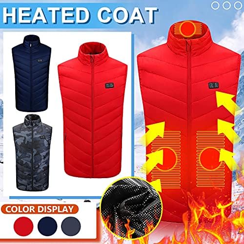 Mulheres de colete aquecido com 3 níveis de aquecimento, 9 zonas de aquecimento, colete elétrico inteligente recarregável, jaqueta quente aquecida