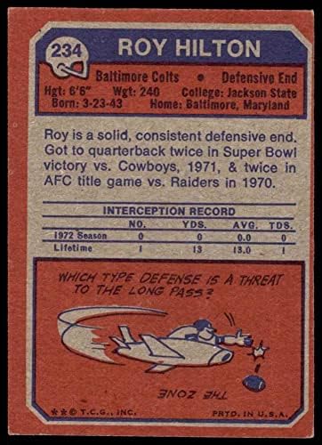 1973 Topps 234 Roy Hilton Baltimore Colts VG Colts Jackson St