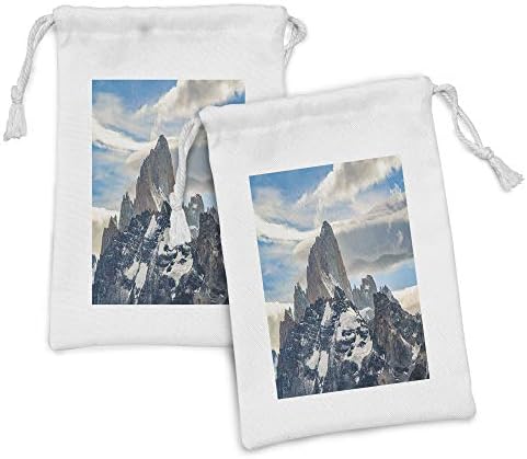 Conjunto de bolsas de tecido da Argentina Lunarable de 2, paisagem da faixa de Andes Patagônios com Fitz Roy Mountain